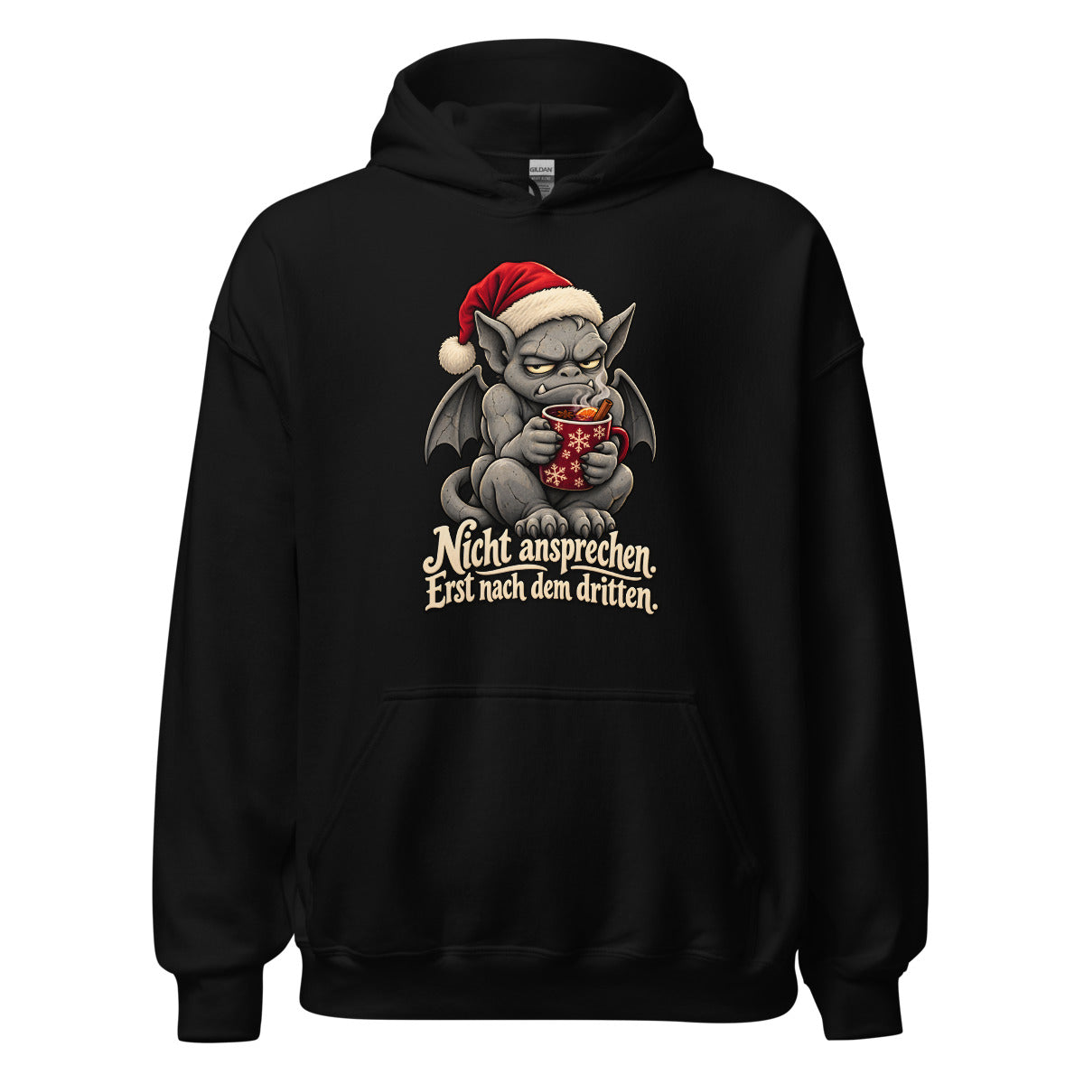 Glühwein-Gargoyle – Hoodie – großer Frontdruck