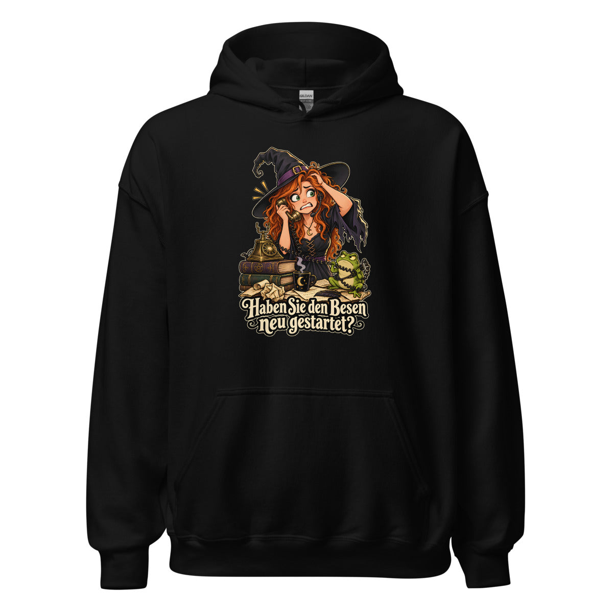 Hotline-Hexe – Hoodie – großer Frontdruck