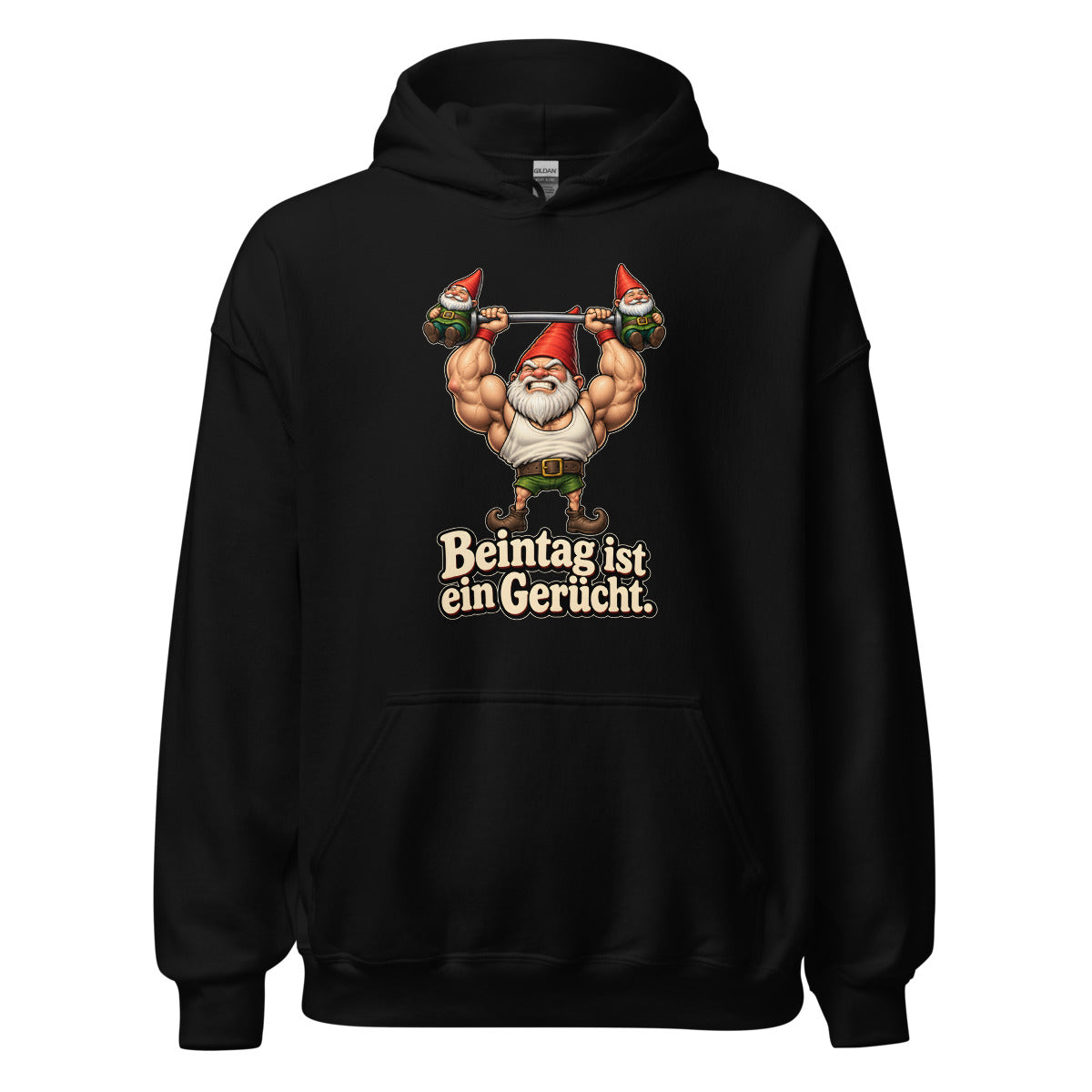 Hantel-Gnom – Hoodie – großer Frontdruck