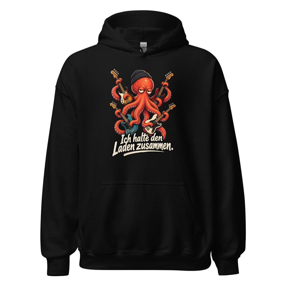 Bass-Krake – Hoodie – großer Frontdruck