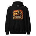 Skelett-Biker mit Flammen und Schriftzug – Hoodie – großer Frontdruck