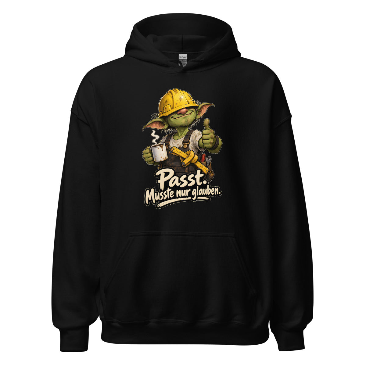 Baustellen-Kobold – Hoodie – großer Frontdruck