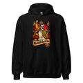 Skelett-Rocksänger mit Krone und Mikrofon – Hoodie – großer Frontdruck
