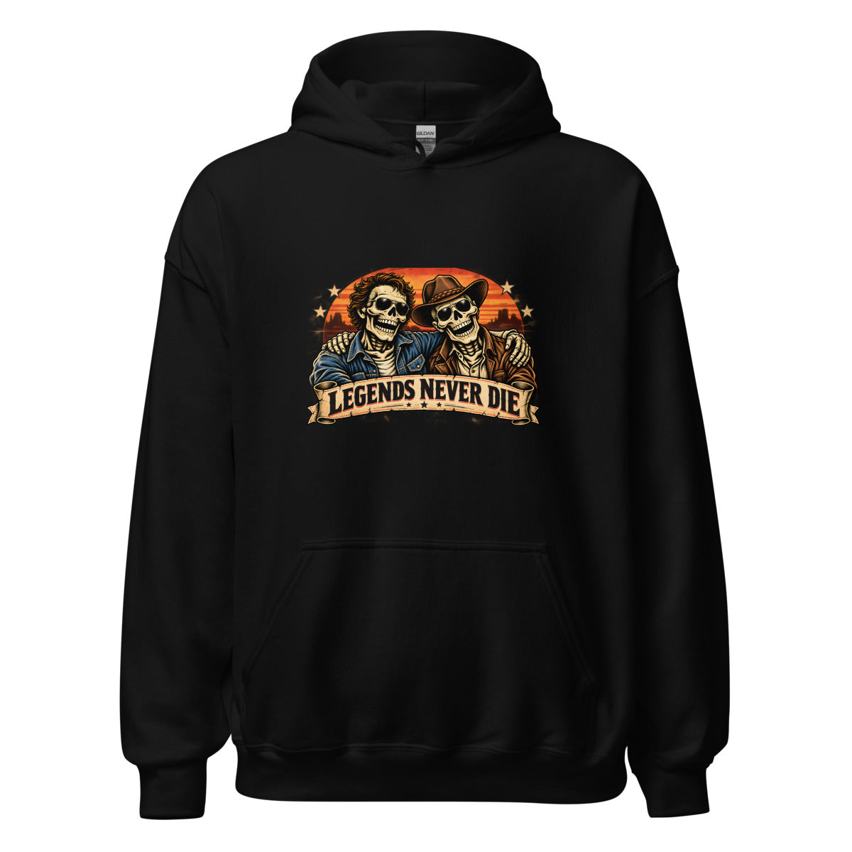 Legends Never Die - Skelettfreunde – Hoodie – großer Frontdruck