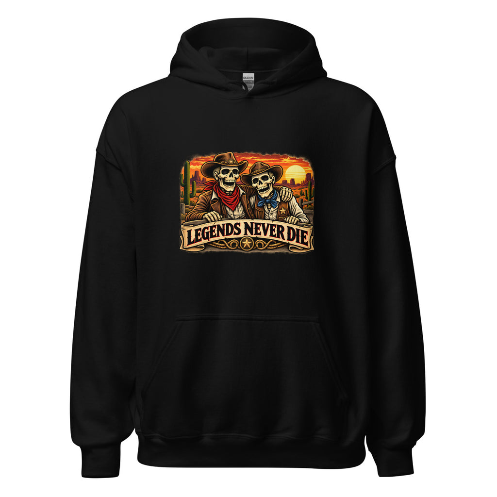Western Skelett Legenden – Hoodie – großer Frontdruck