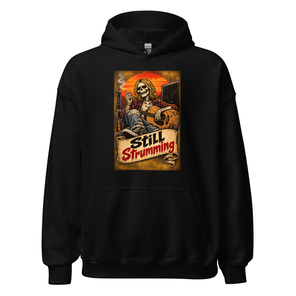 Still Strumming – Skelett-Gitarrist – Hoodie – großer Frontdruck