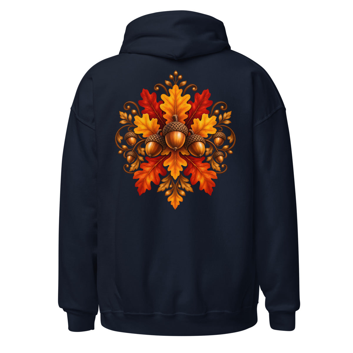 Symmetrisches Eichel-/Blattornament. – Unisex Heavy Blend Hoodie | Gildan 18500