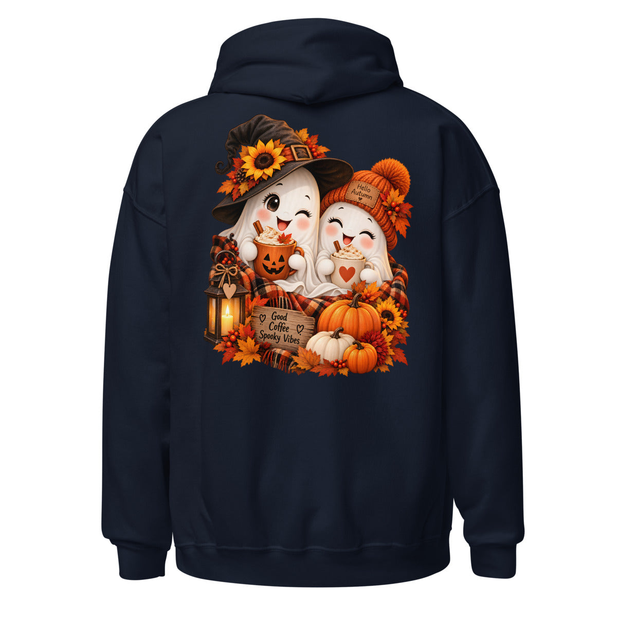 Zwei Geister mit Tassen. – Unisex Heavy Blend Hoodie | Gildan 18500