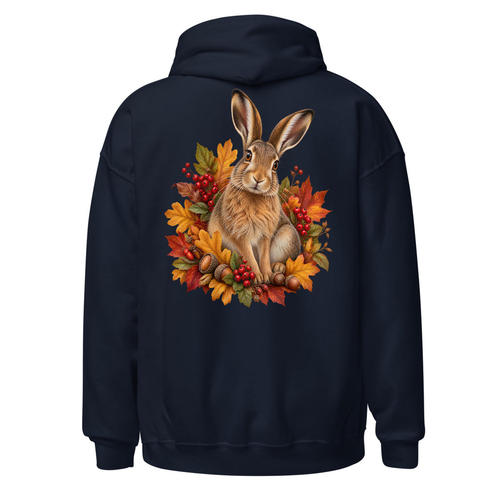 Feldhase mit Herbstlaub. – Unisex Heavy Blend Hoodie | Gildan 18500