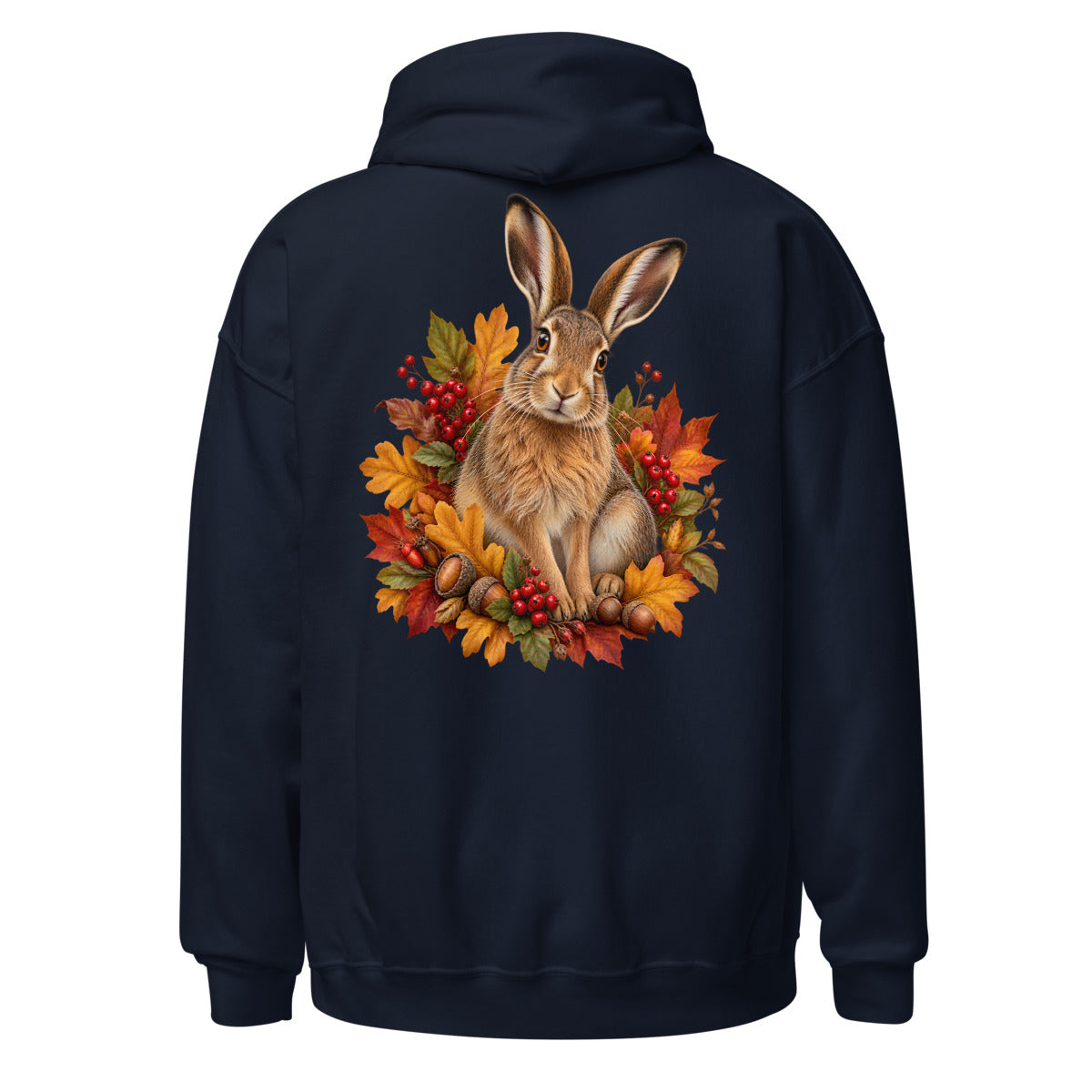 Feldhase mit Herbstlaub. – Unisex Heavy Blend Hoodie | Gildan 18500