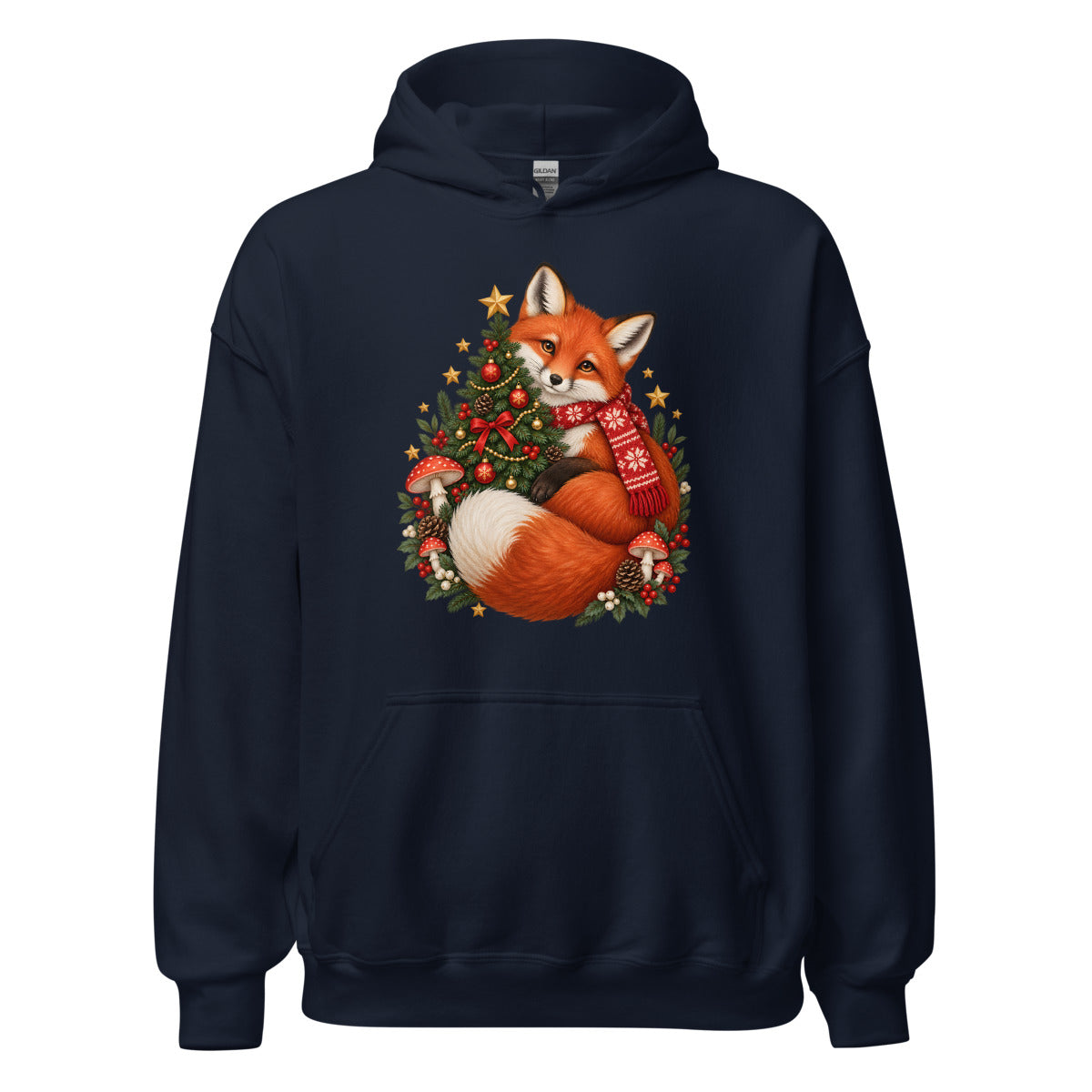 Weihnachtsfuchs – Hoodie – großer Frontdruck