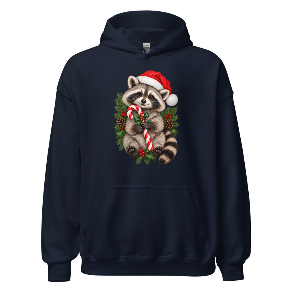 Festlicher Waschbär – Hoodie – großer Frontdruck