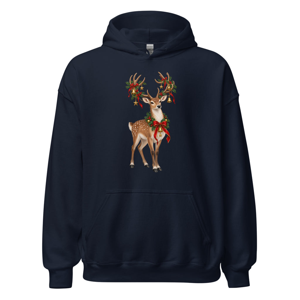 Weihnachtshirsch – Hoodie – großer Frontdruck