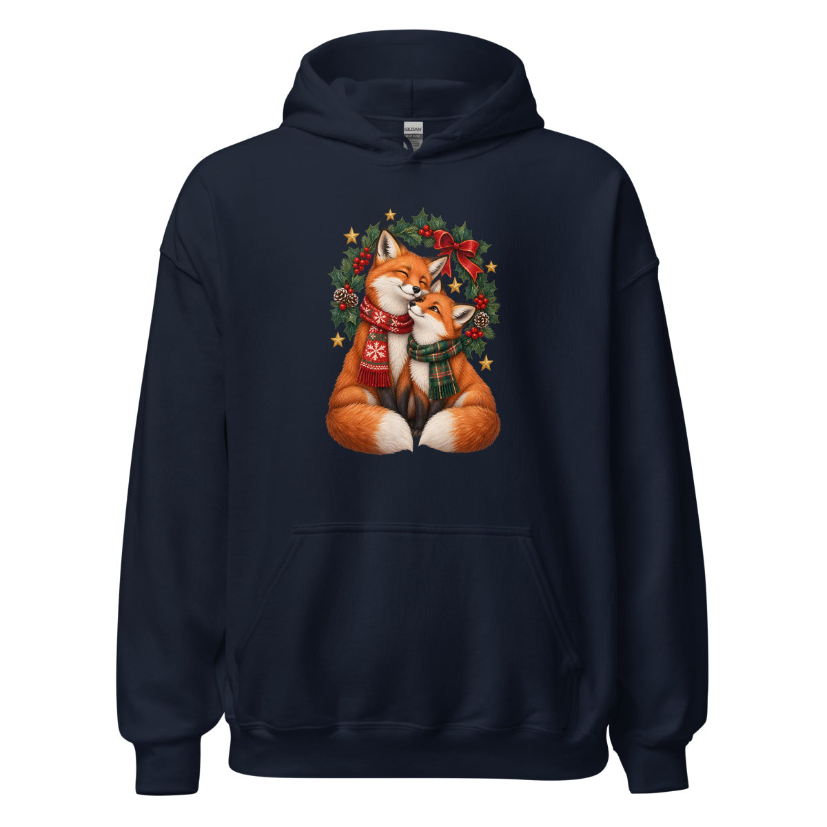 Winterfuchsduo – Hoodie – großer Frontdruck