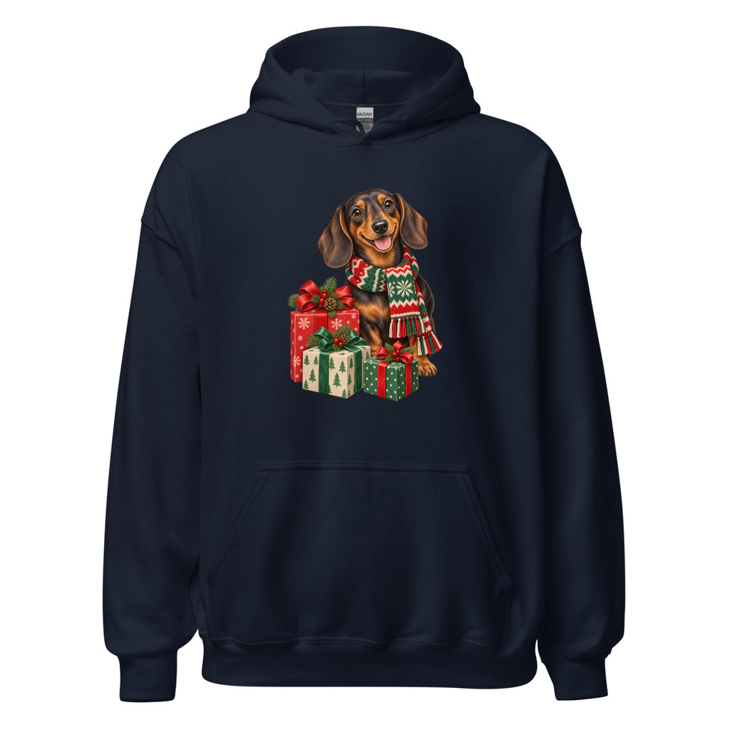 Weihnachtsdackel – Hoodie – großer Frontdruck