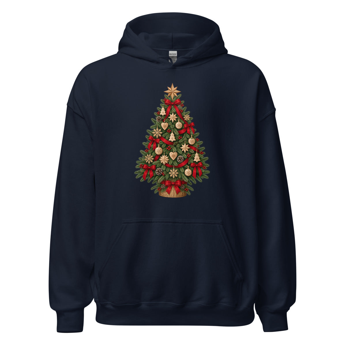 Nordischer Weihnachtsbaum – Hoodie – großer Frontdruck