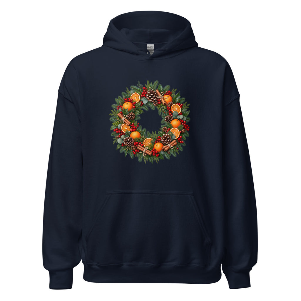 Weihnachtskranz – Hoodie – großer Frontdruck