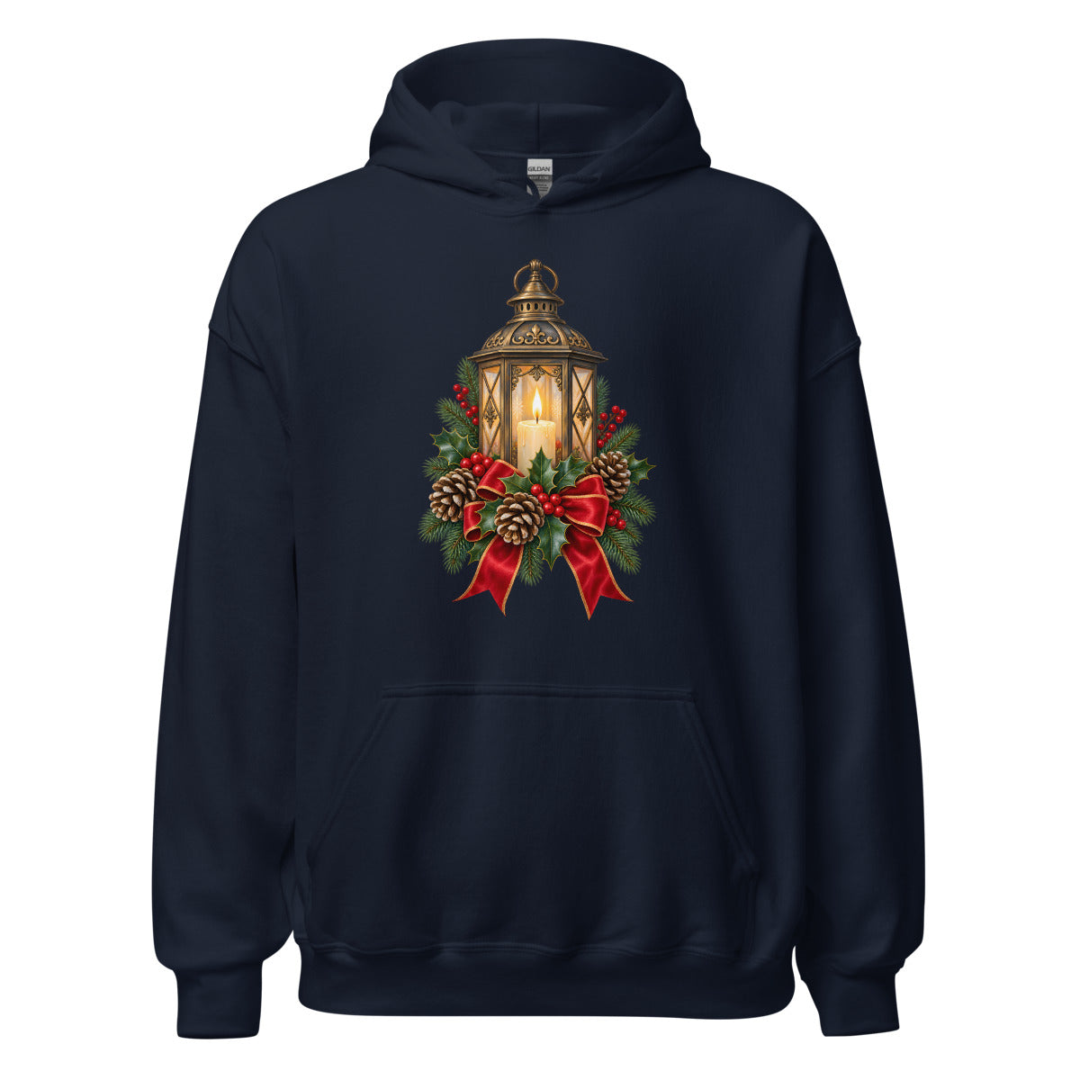Weihnachtslaterne – Hoodie – großer Frontdruck