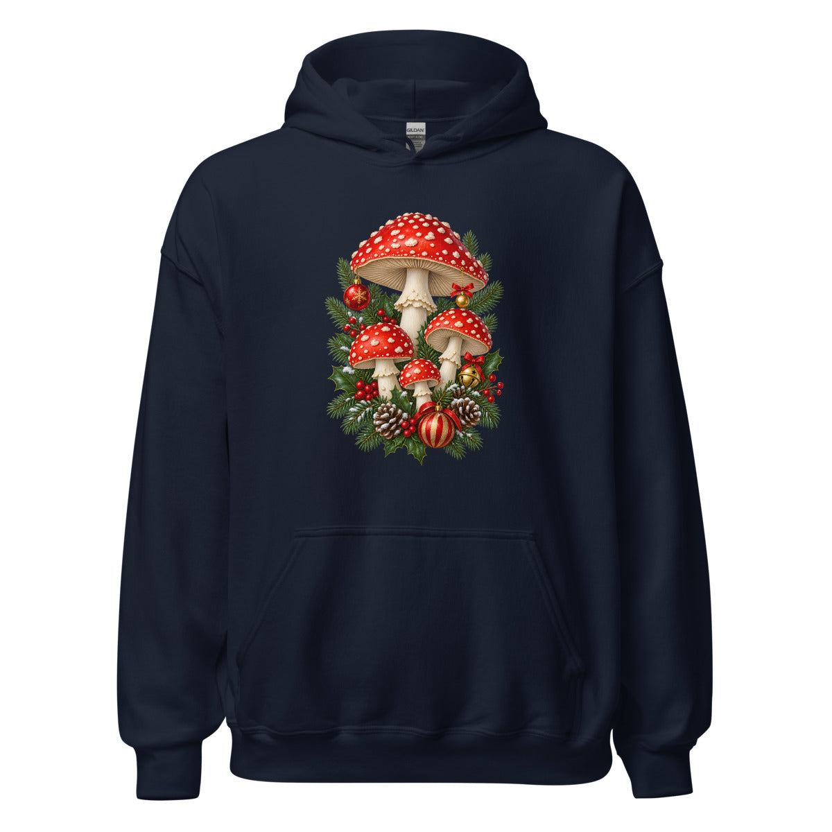Festlicher Waldpilz – Hoodie – großer Frontdruck