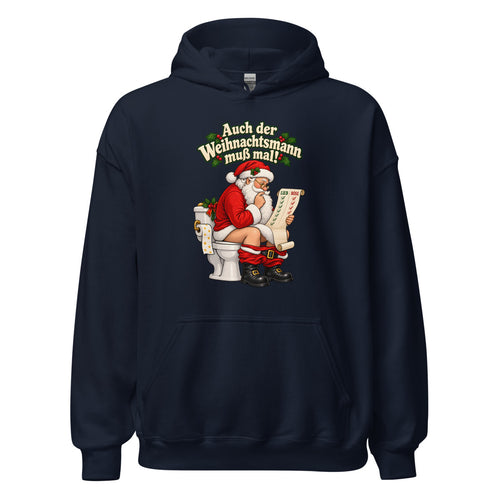 Auch der Weihnachtsmann muß mal! – Hoodie – großer Frontdruck