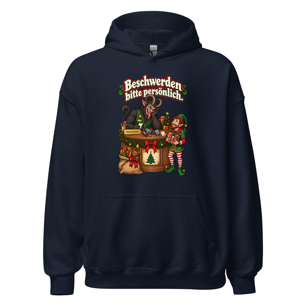 Beschwerden bitte persönlich. – Hoodie – großer Frontdruck