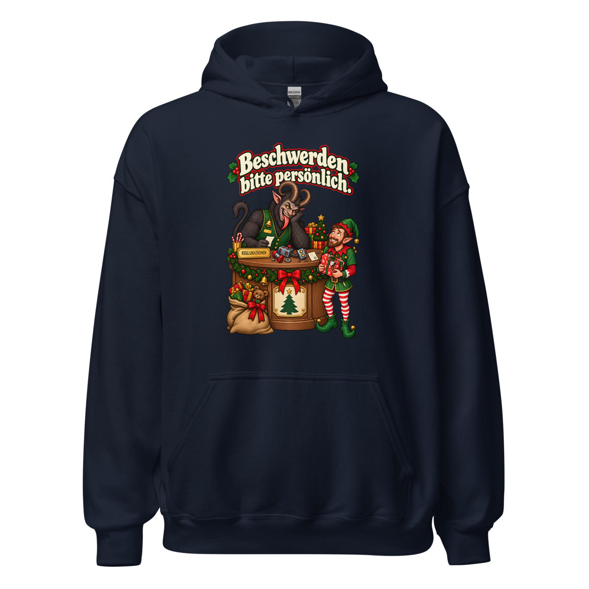 Beschwerden bitte persönlich. – Hoodie – großer Frontdruck