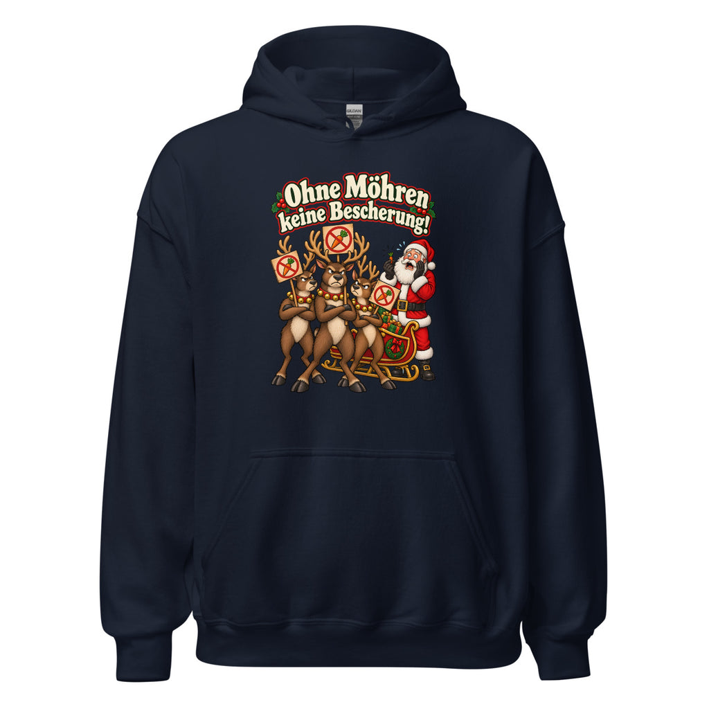 Ohne Möhren keine Bescherung! – Hoodie – großer Frontdruck