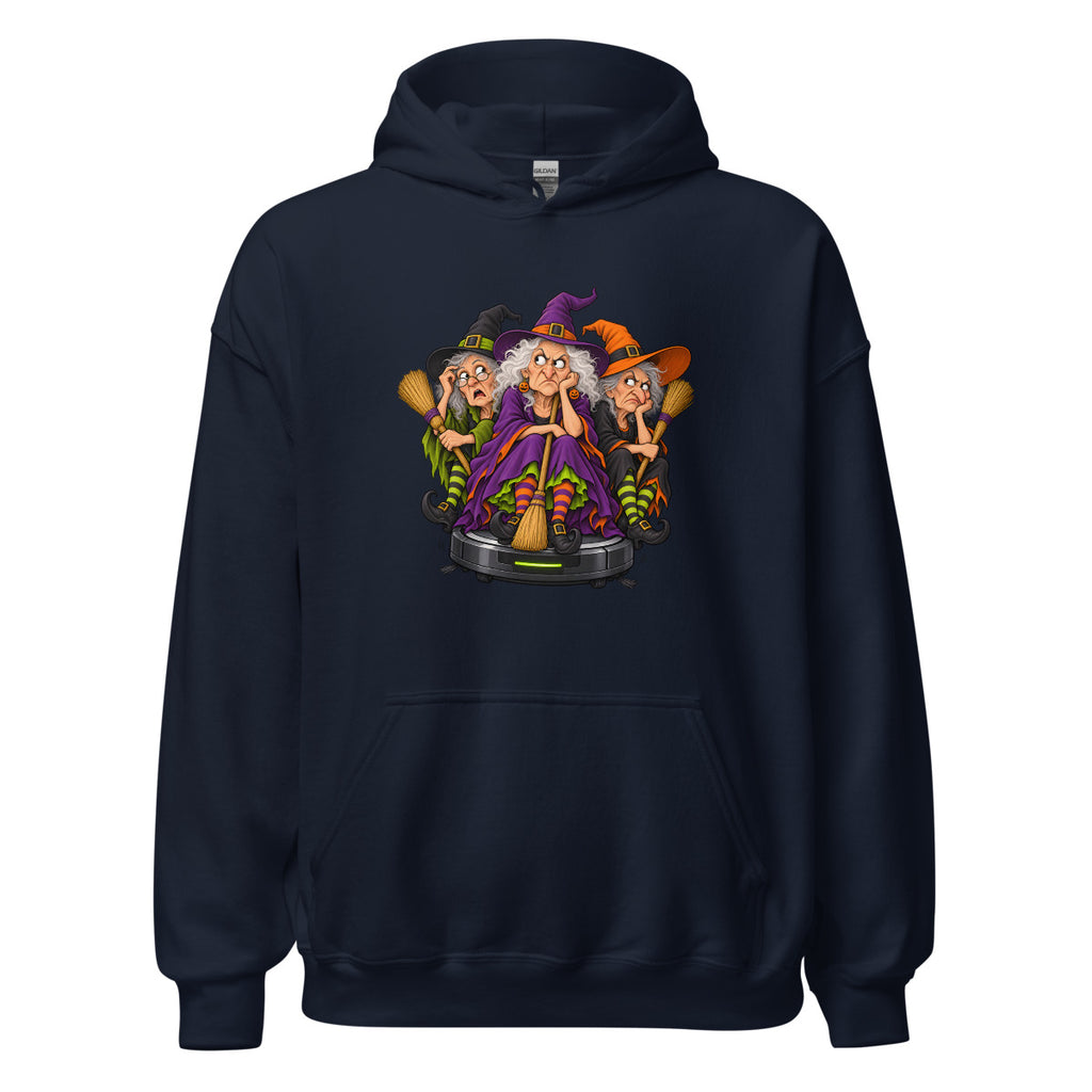 Hexe auf Saugroboter – Hoodie – großer Frontdruck