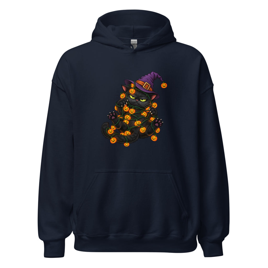 Kater im Lichterchaos – Hoodie – großer Frontdruck