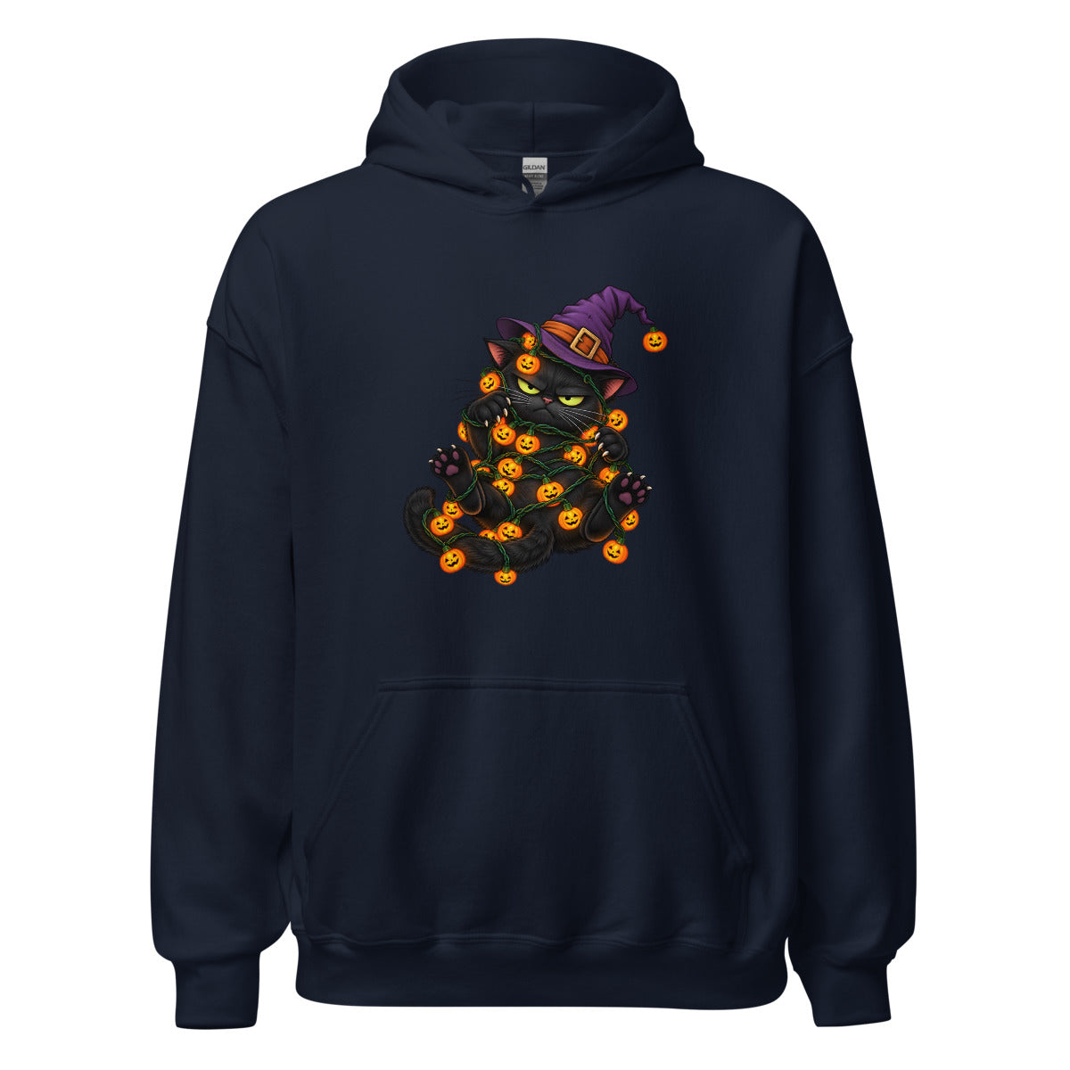 Kater im Lichterchaos – Hoodie – großer Frontdruck
