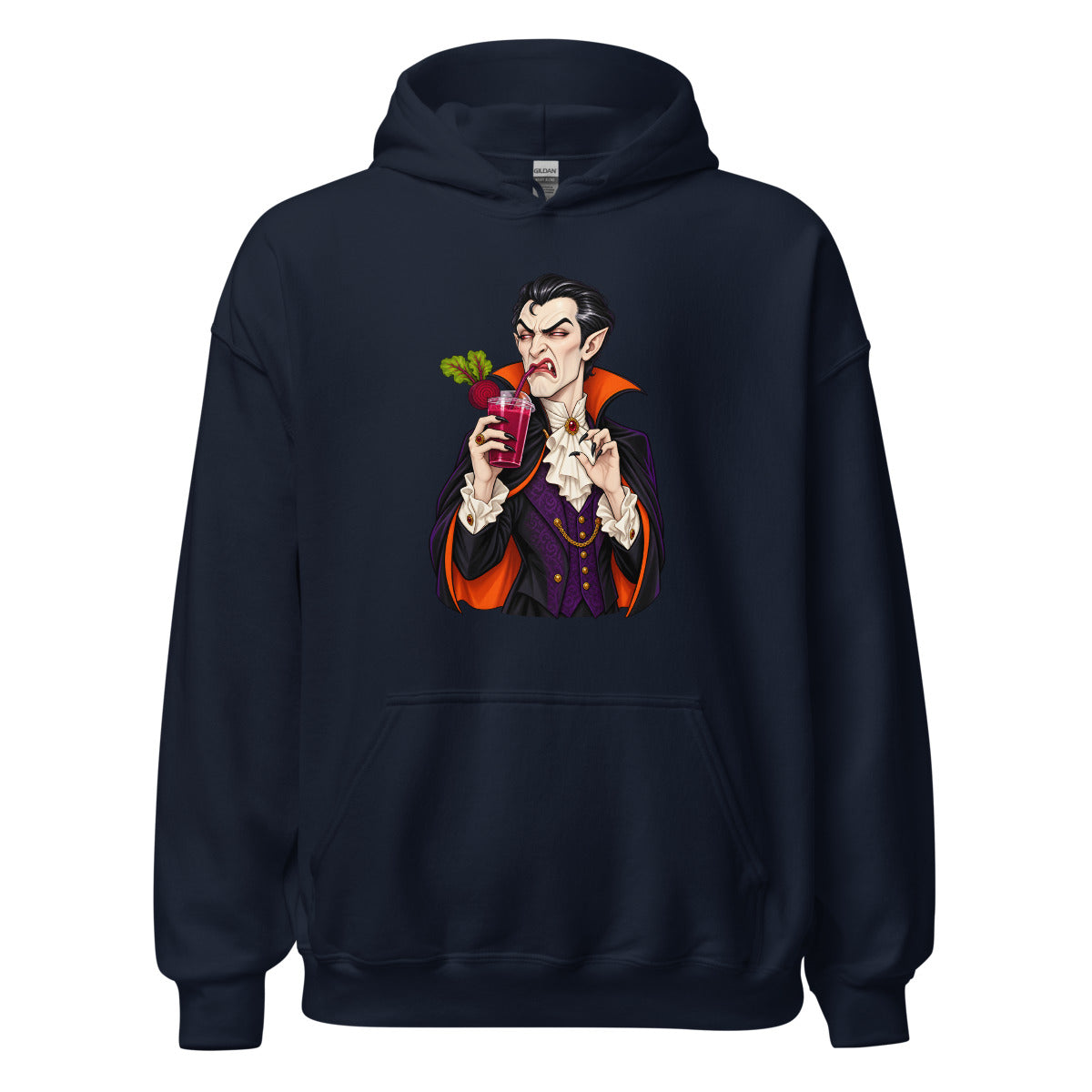 Vampir mit Rote-Bete-Schock – Hoodie – großer Frontdruck