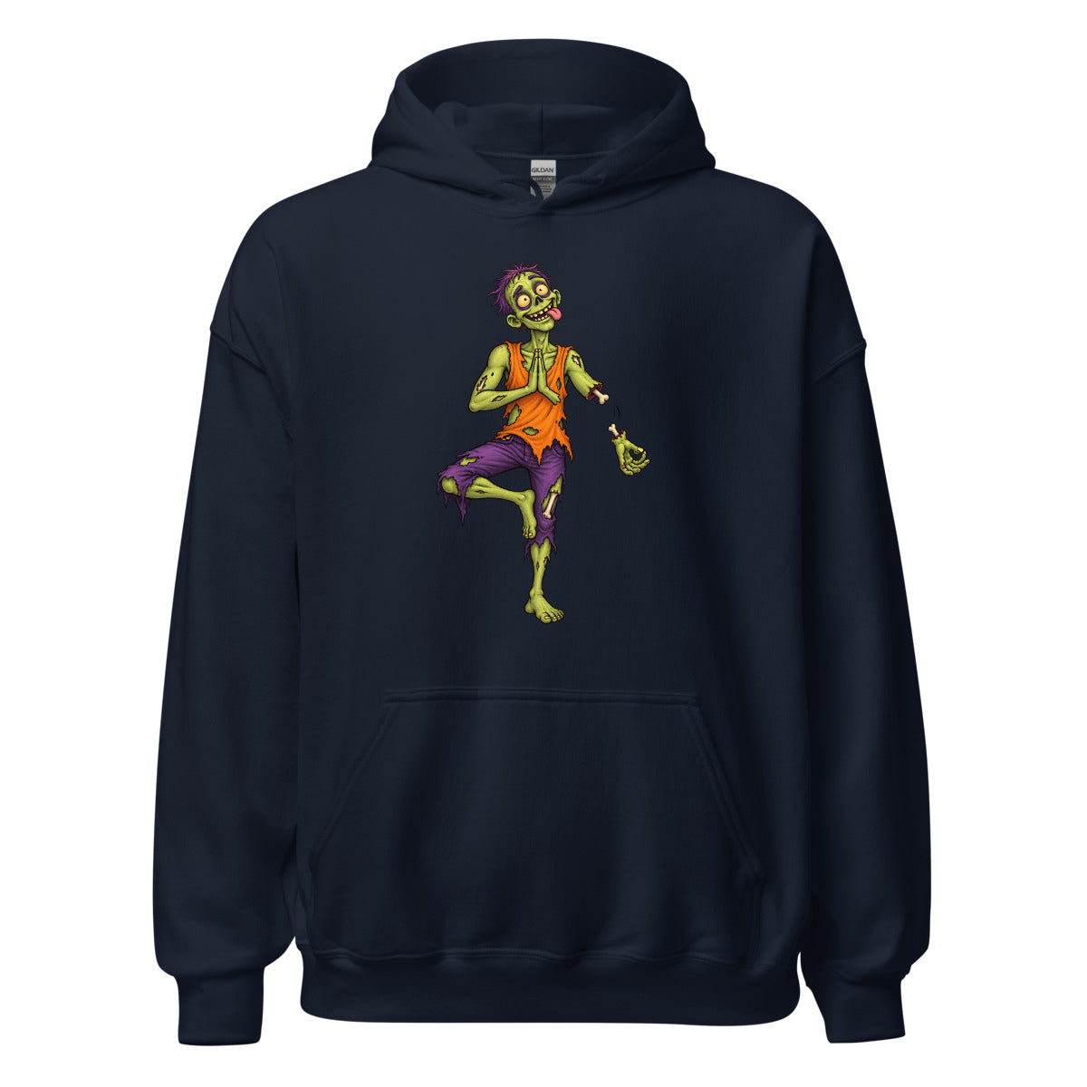 Zombie-Yoga – Hoodie – großer Frontdruck