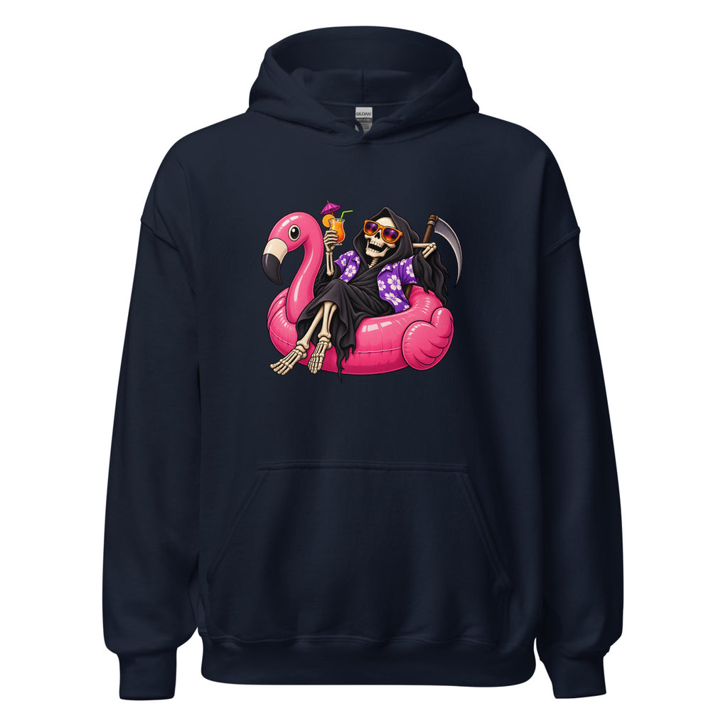 Sensenmann macht Urlaub – Hoodie – großer Frontdruck