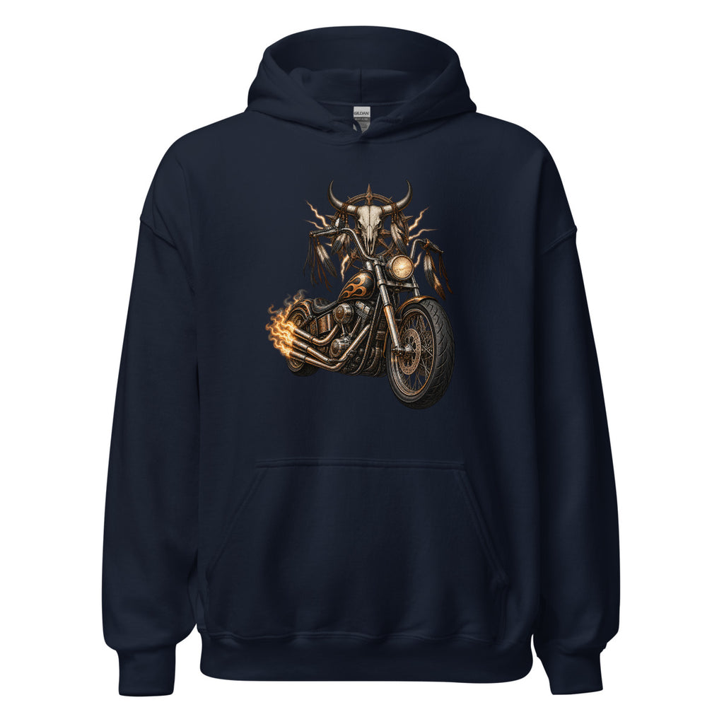 Donner auf zwei Rädern – Hoodie – großer Frontdruck