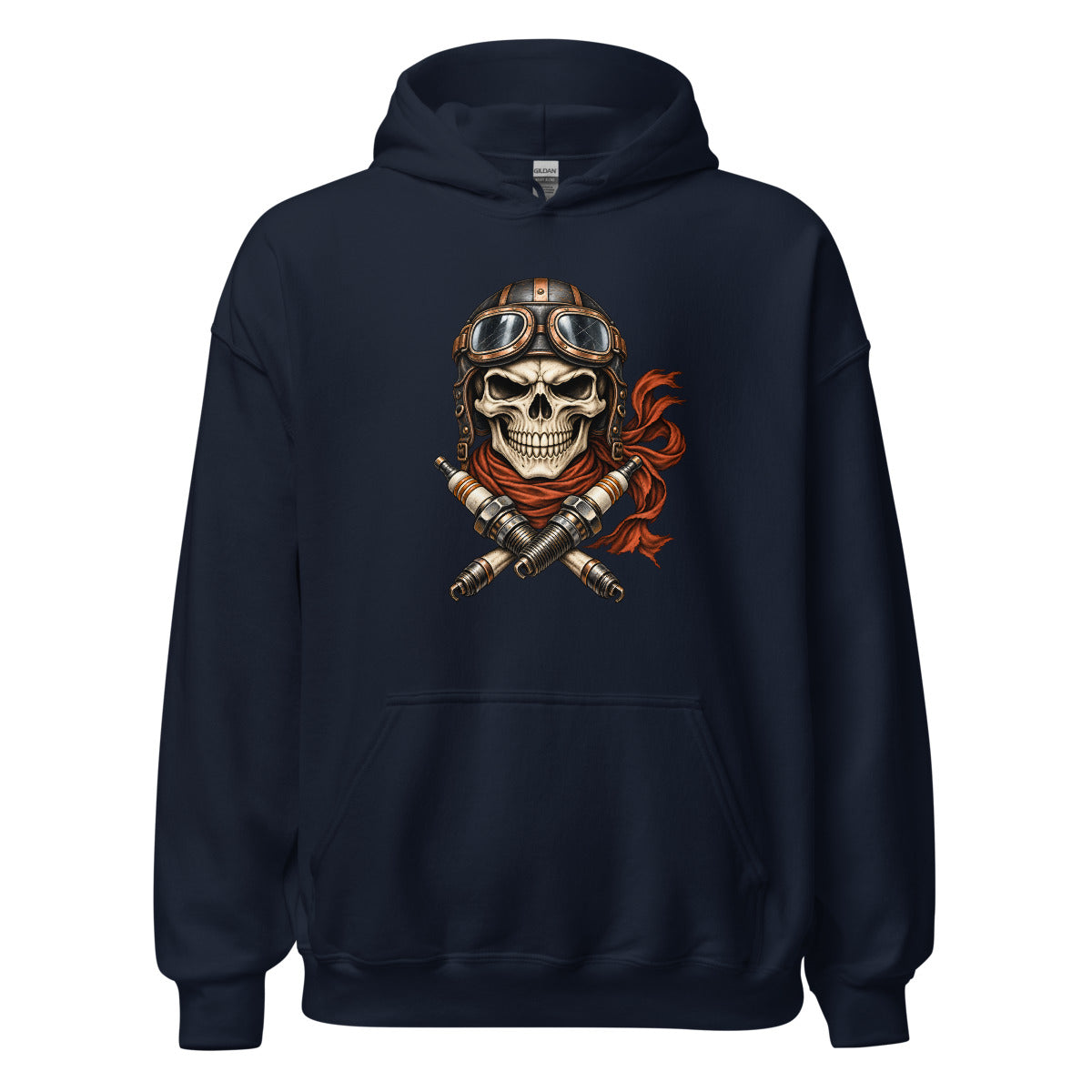 Totenkopf im Gegenwind – Hoodie – großer Frontdruck