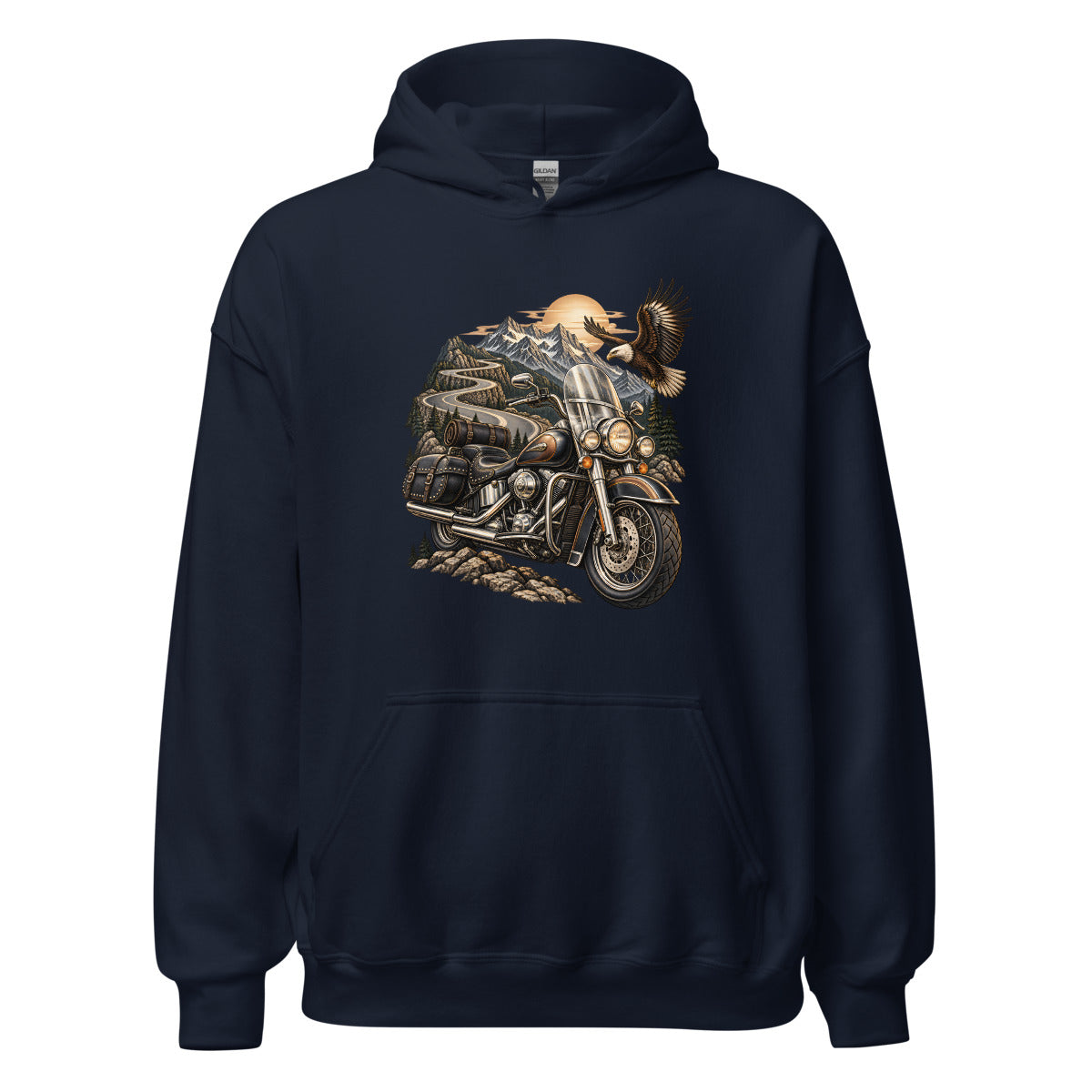 Freiheit am Bergpass – Hoodie – großer Frontdruck