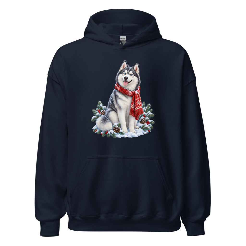 Husky im Winterwind – Hoodie – großer Frontdruck