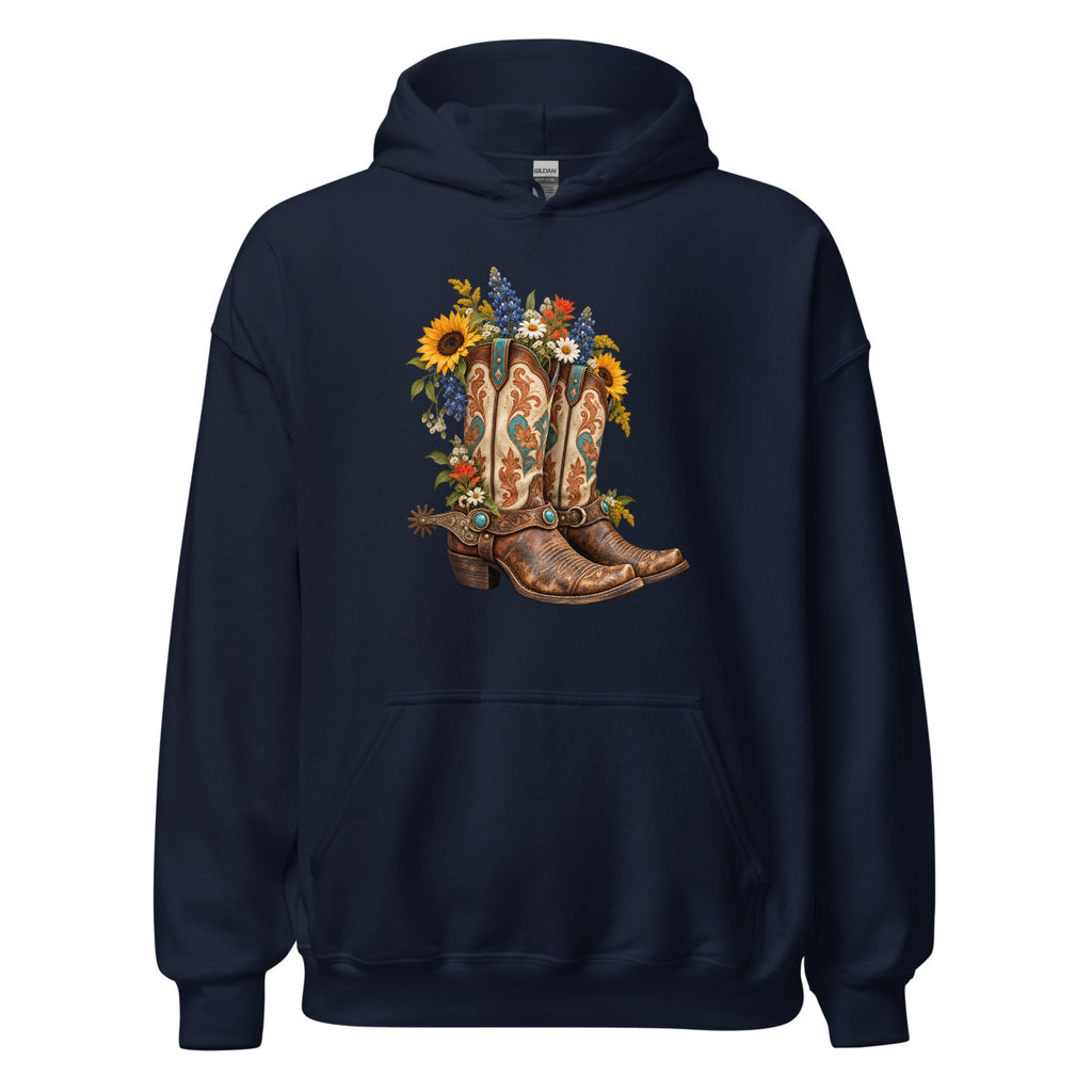 Stiefel mit Geschichte – Hoodie – großer Frontdruck