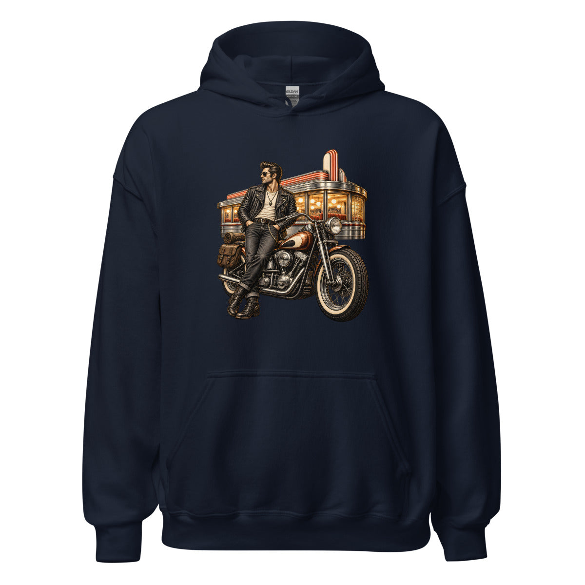 Letzte Runde im Diner – Hoodie – großer Frontdruck