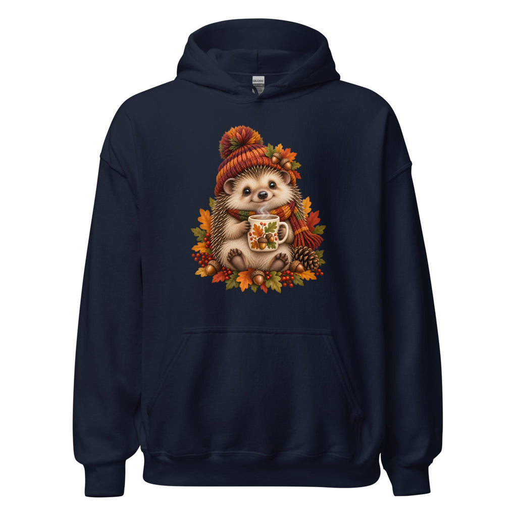 Igel mit Kaffeepause – Hoodie – großer Frontdruck