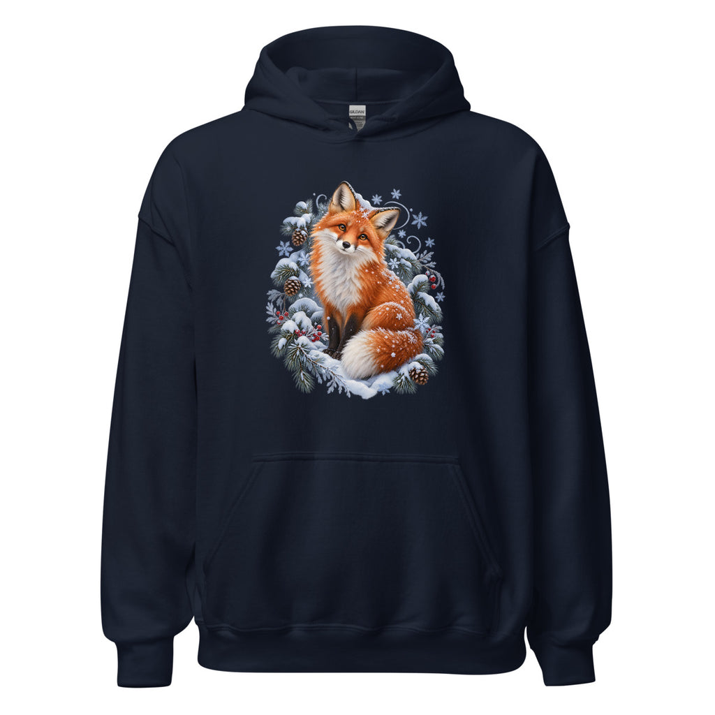 Fuchs im Schneegestöber – Hoodie – großer Frontdruck