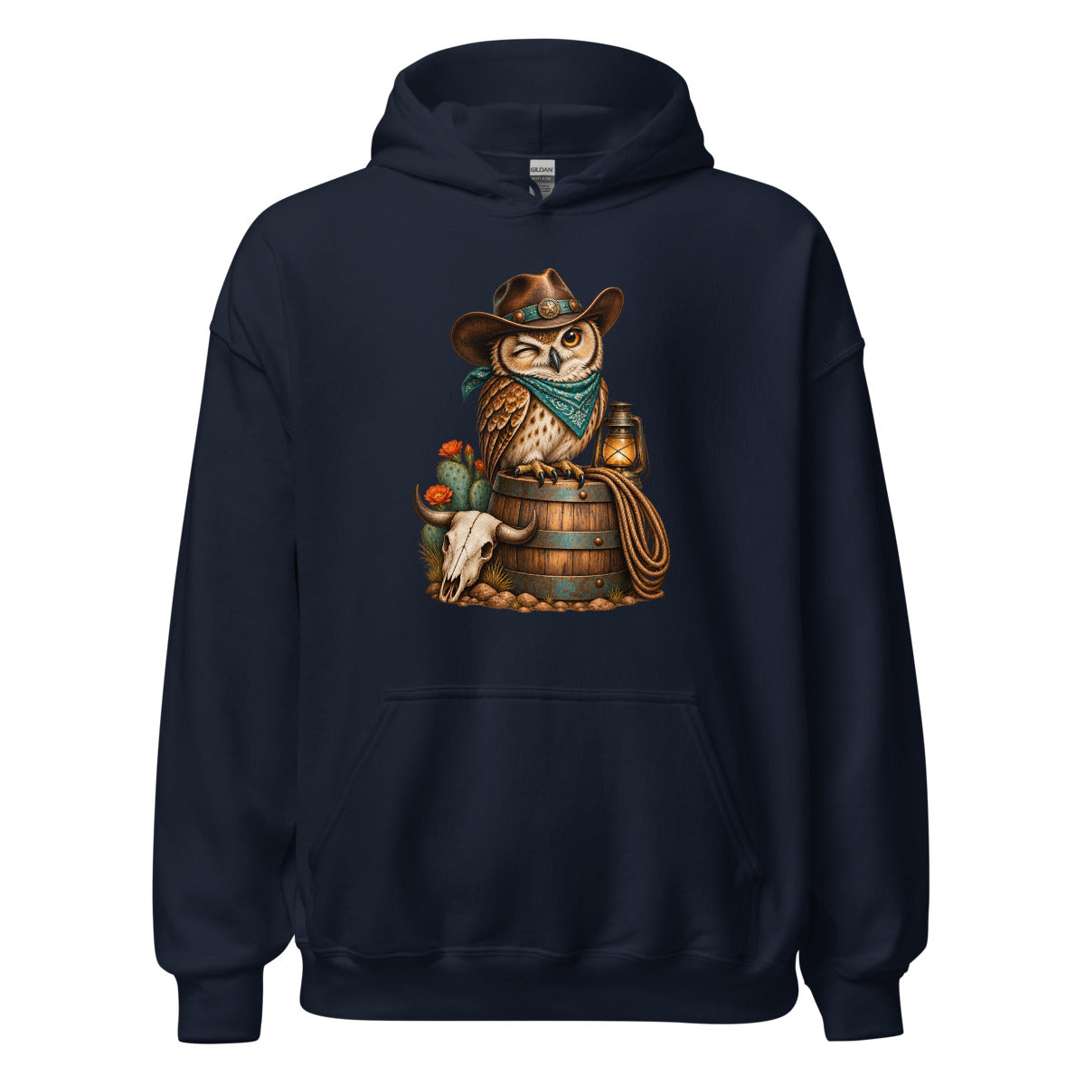 Saloon-Eule – Hoodie – großer Frontdruck