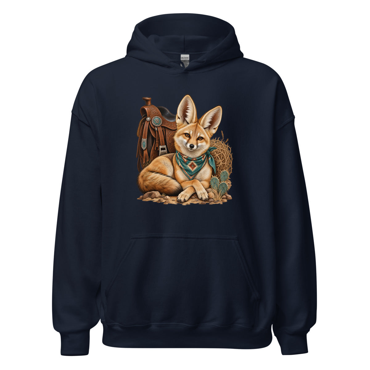 Wüstenfuchs auf Reise – Hoodie – großer Frontdruck