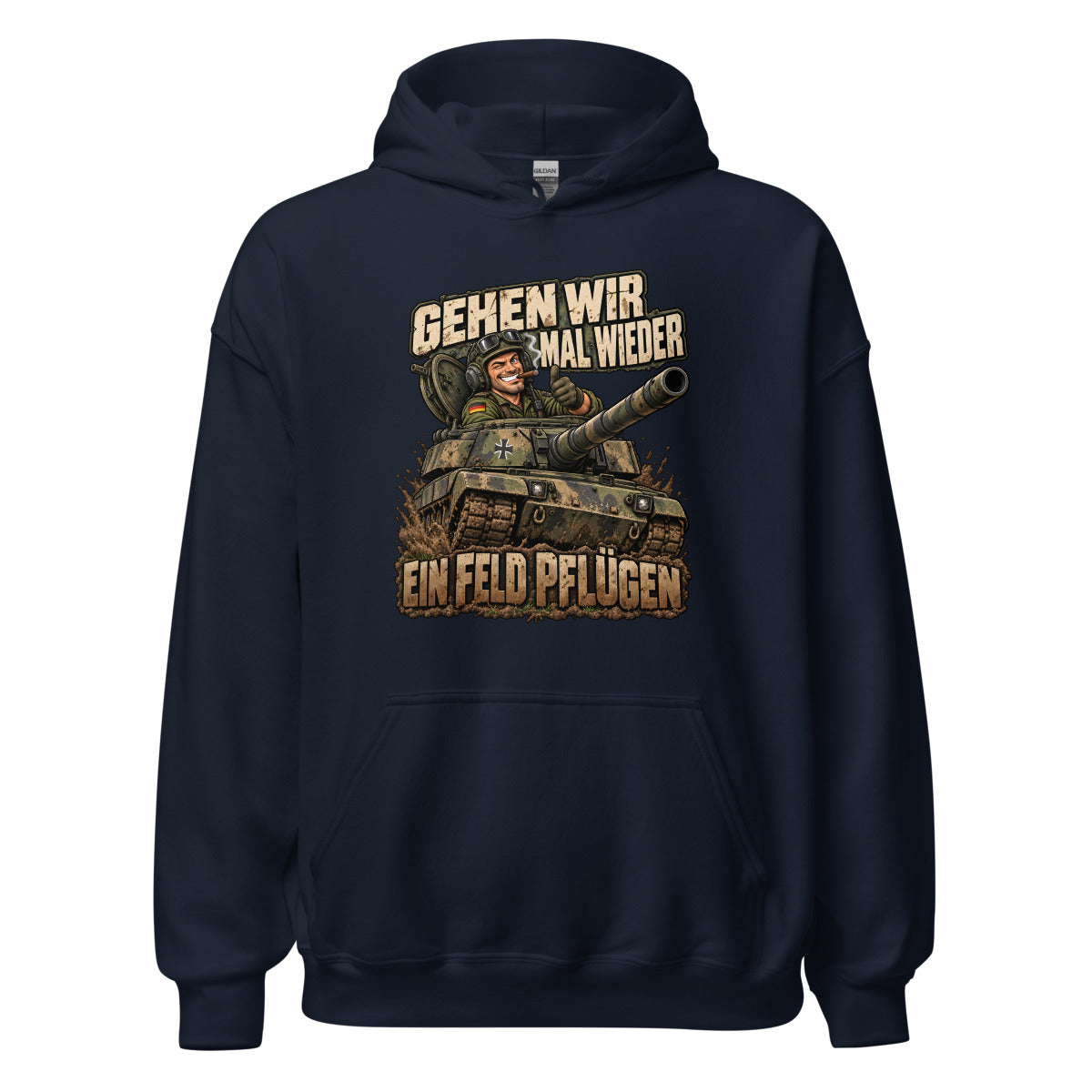 Gehen wir mal wieder ein Feld pflügen – Hoodie – großer Frontdruck
