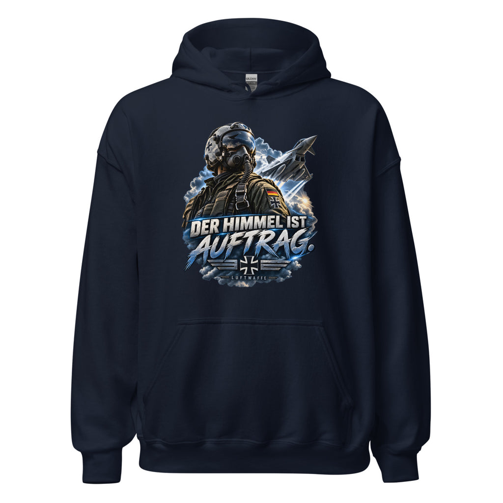 Der Himmel ist Auftrag - Luftwaffe – Hoodie – großer Frontdruck