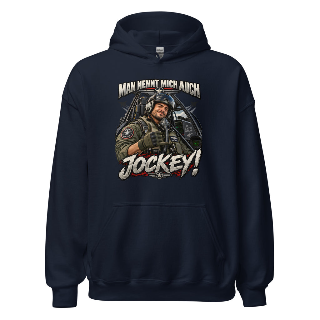 Man nennt mich auch Jockey! – Hoodie – großer Frontdruck