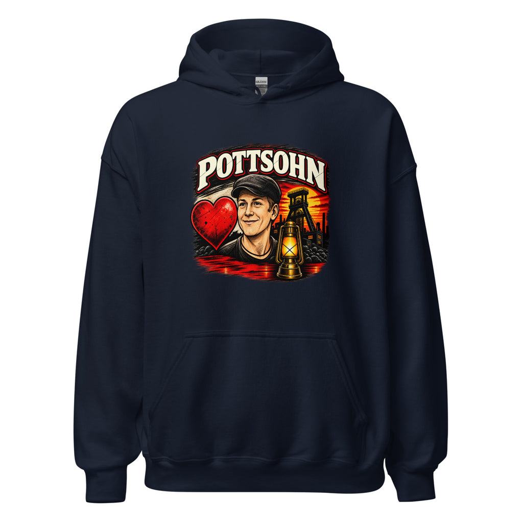 Pottsohn mit Bergmannsmotiv – Hoodie – großer Frontdruck