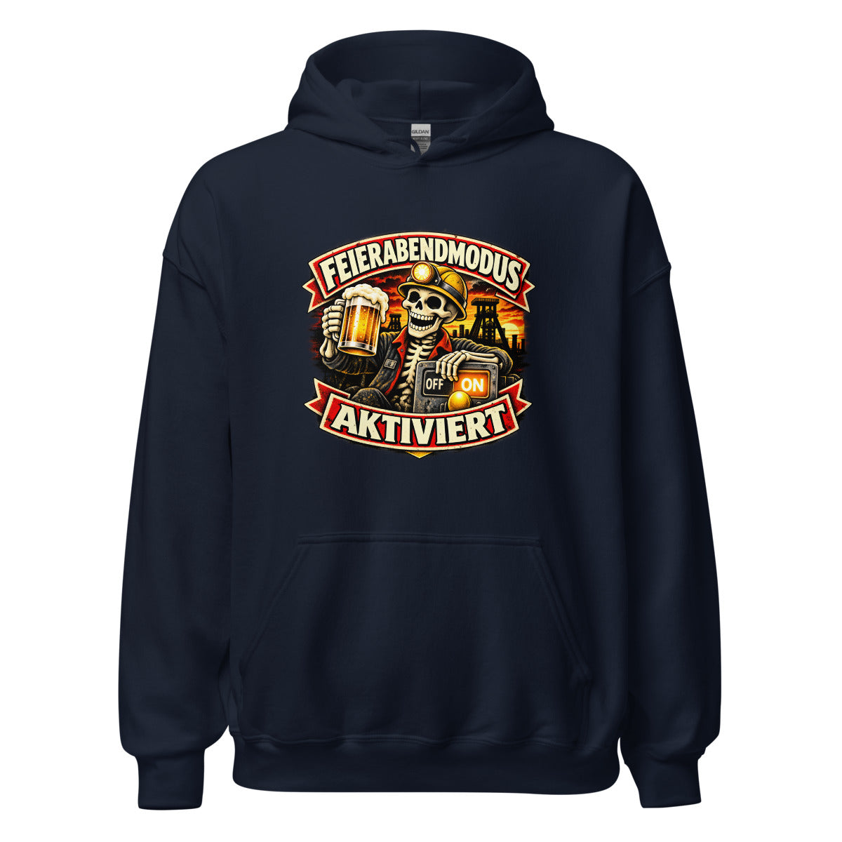 Feierabendmodus aktiviert – Hoodie – großer Frontdruck