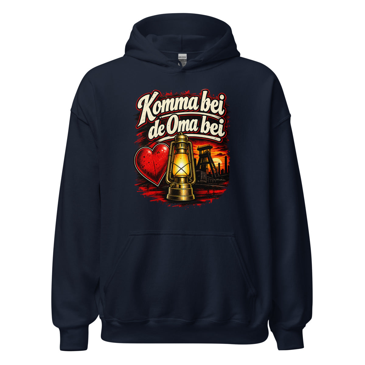 Komma bei de Oma bei – Hoodie – großer Frontdruck