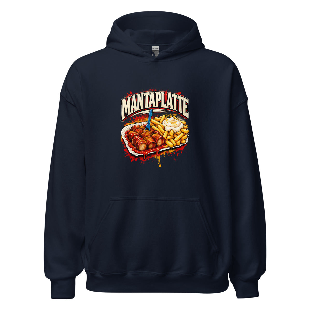 Mantaplatte – Hoodie – großer Frontdruck